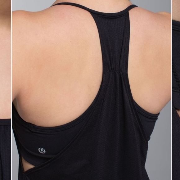 Lululemon No Limit tank. 2 in 1 tank with built in bra. Black. Size 6. - Picture 4 of 10